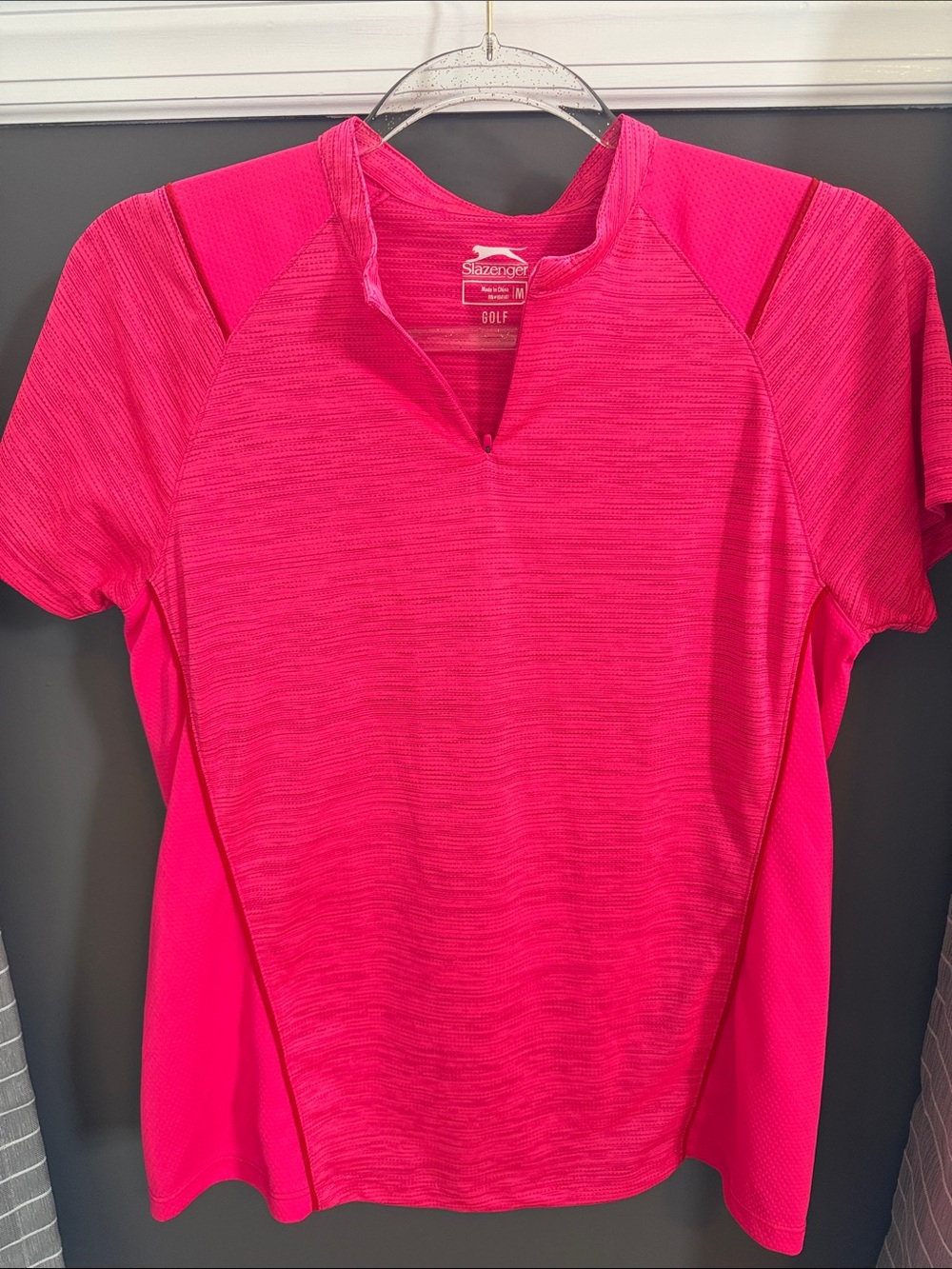 Slazenger Women’s Bright Pink Short Sleeve Golf Top